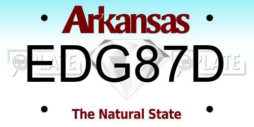 EDG87D Arkansas License Plate