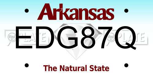 EDG87Q Arkansas License Plate