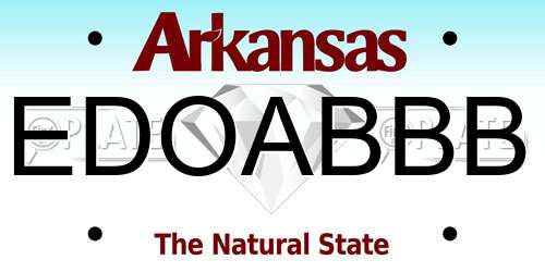 EDOABBB Arkansas License Plate