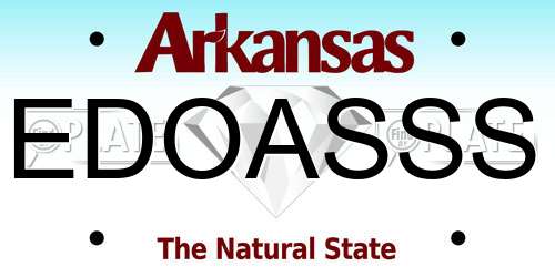 EDOASSS Arkansas License Plate