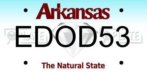 EDOD53 Arkansas License Plate