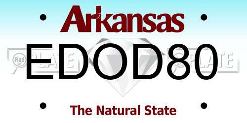 EDOD80 Arkansas License Plate