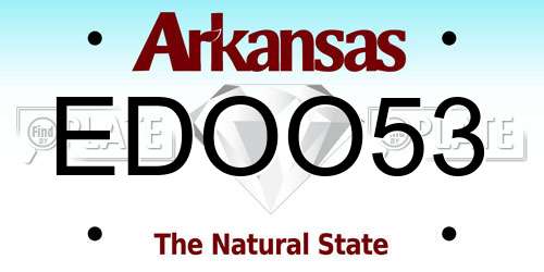 EDOO53 Arkansas License Plate