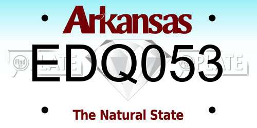 EDQ053 Arkansas License Plate