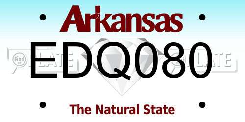 EDQ080 Arkansas License Plate