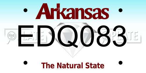 EDQ083 Arkansas License Plate