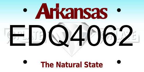 EDQ4062 Arkansas License Plate