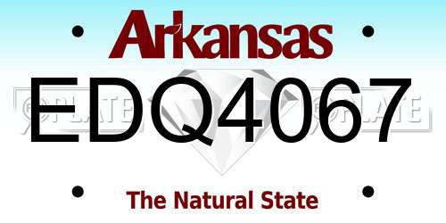 EDQ4067 Arkansas License Plate