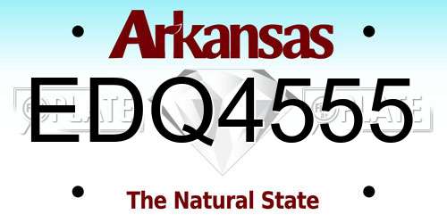 EDQ4555 Arkansas License Plate