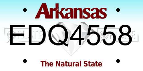 EDQ4558 Arkansas License Plate