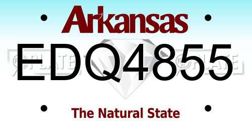 EDQ4855 Arkansas License Plate