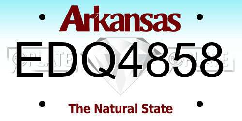 EDQ4858 Arkansas License Plate
