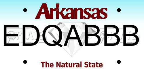 EDQABBB Arkansas License Plate