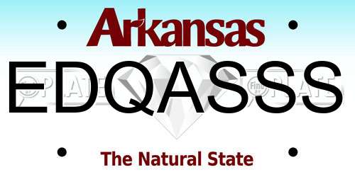 EDQASSS Arkansas License Plate