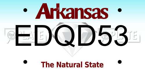 EDQD53 Arkansas License Plate