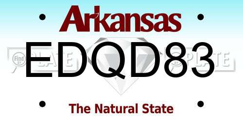 EDQD83 Arkansas License Plate