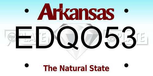 EDQO53 Arkansas License Plate