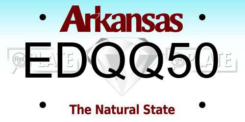 EDQQ50 Arkansas License Plate