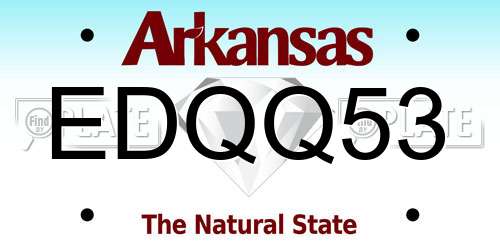EDQQ53 Arkansas License Plate