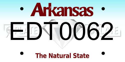 EDT0062 Arkansas License Plate
