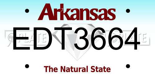 EDT3664 Arkansas License Plate