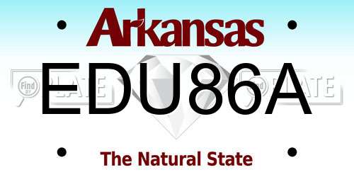 EDU86A Arkansas License Plate