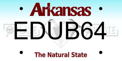 EDUB64 Arkansas License Plate