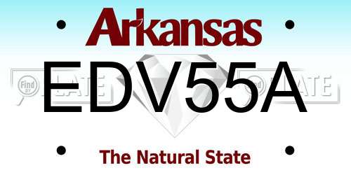 EDV55A Arkansas License Plate
