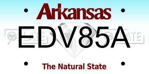 EDV85A Arkansas License Plate