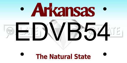 EDVB54 Arkansas License Plate