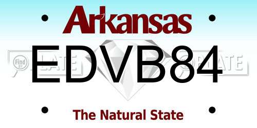 EDVB84 Arkansas License Plate