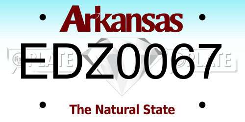 EDZ0067 Arkansas License Plate