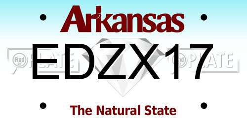 EDZX17 Arkansas License Plate