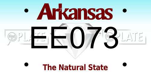 EE073 Arkansas License Plate