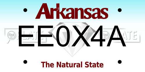 EE0X4A Arkansas License Plate
