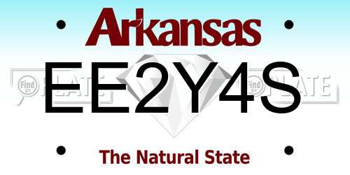 EE2Y4S Arkansas License Plate