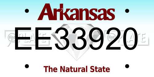 EE33920 Arkansas License Plate