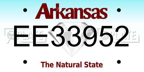 EE33952 Arkansas License Plate