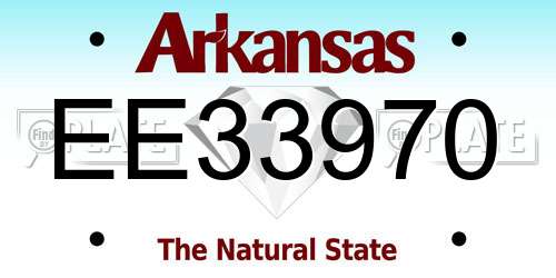 EE33970 Arkansas License Plate