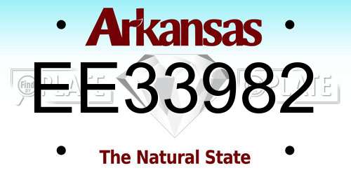 EE33982 Arkansas License Plate