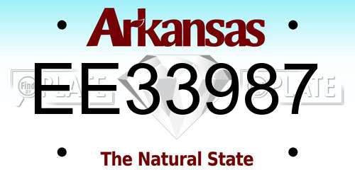 EE33987 Arkansas License Plate