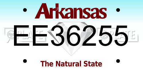 EE36255 Arkansas License Plate