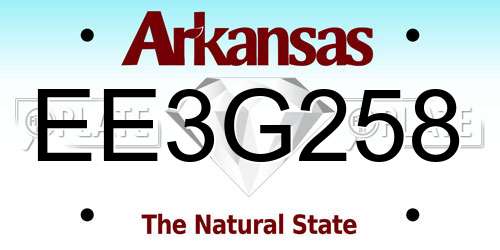 EE3G258 Arkansas License Plate