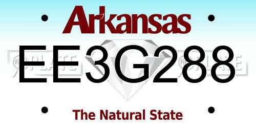 EE3G288 Arkansas License Plate