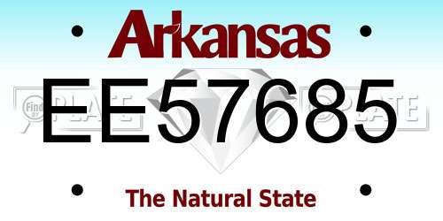 EE57685 Arkansas License Plate