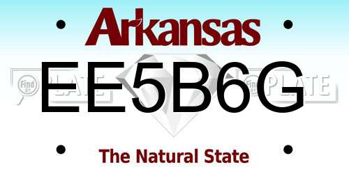 EE5B6G Arkansas License Plate