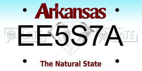EE5S7A Arkansas License Plate