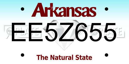 EE5Z655 Arkansas License Plate