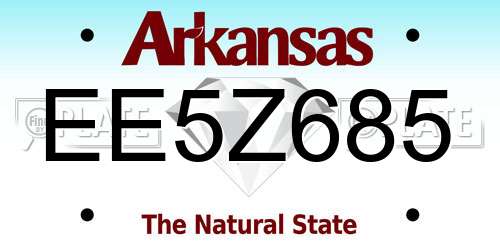 EE5Z685 Arkansas License Plate