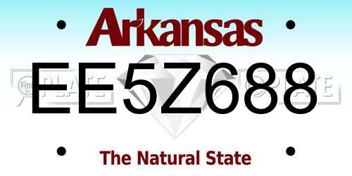 EE5Z688 Arkansas License Plate